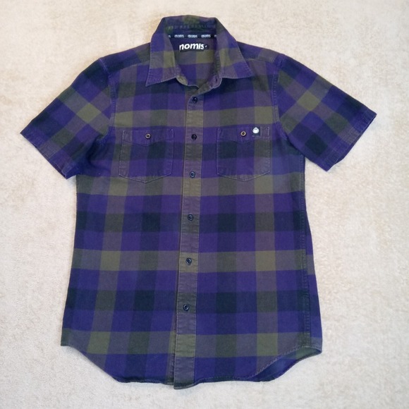Other - Nomis Men's Medium Short Sleeve‎ Flannel Shirt Purple Green